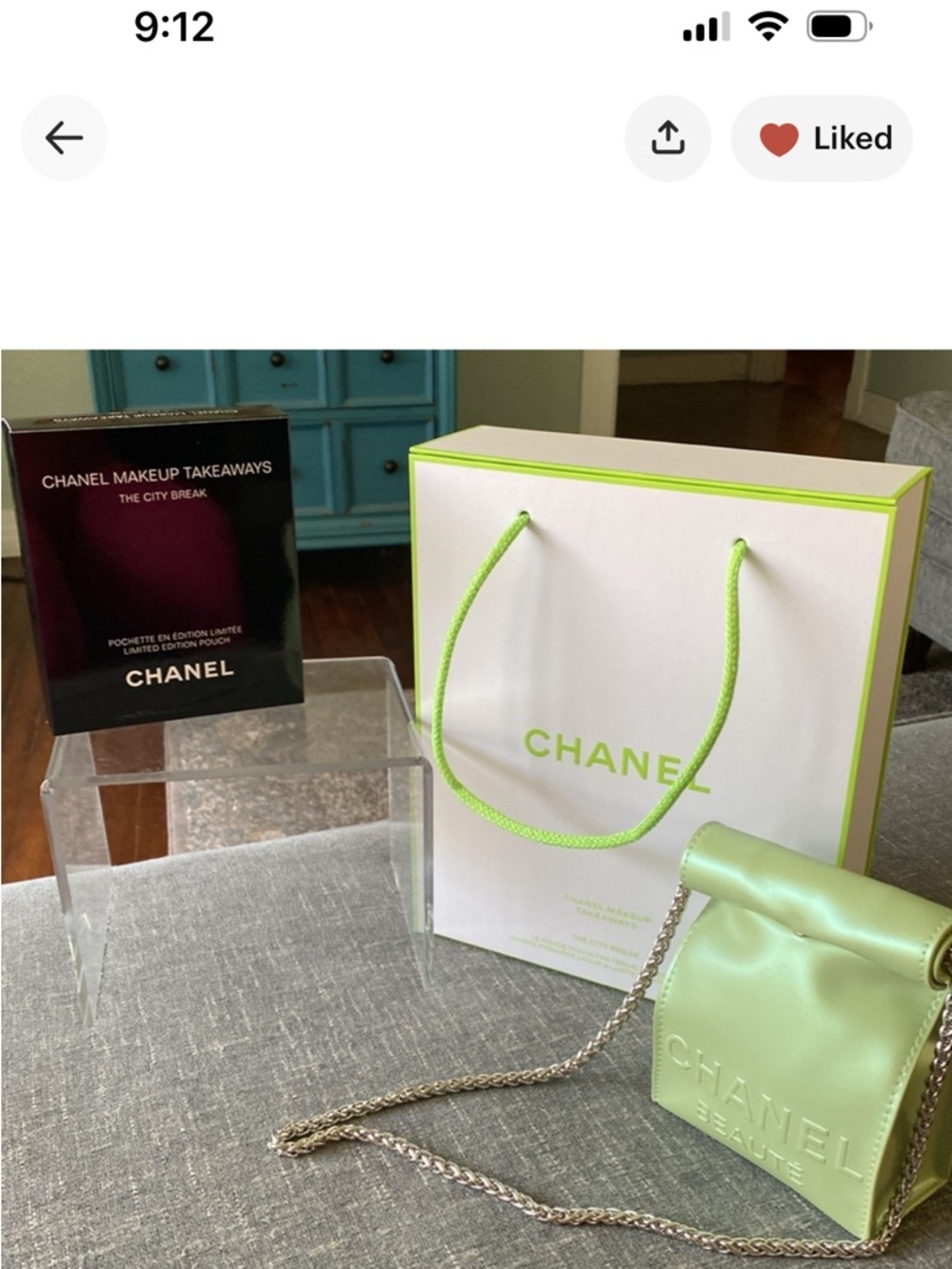 Chanel Limited Edition Green Makeup Pouch - Picture 3 of 7